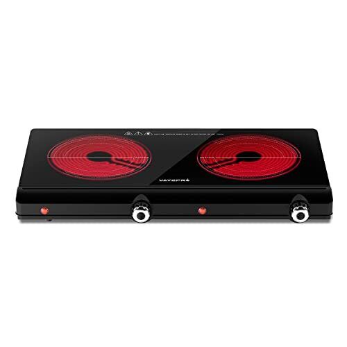 Electric Hot Plate for Cooking Infrared Double Burner 1800W Portable Countertop