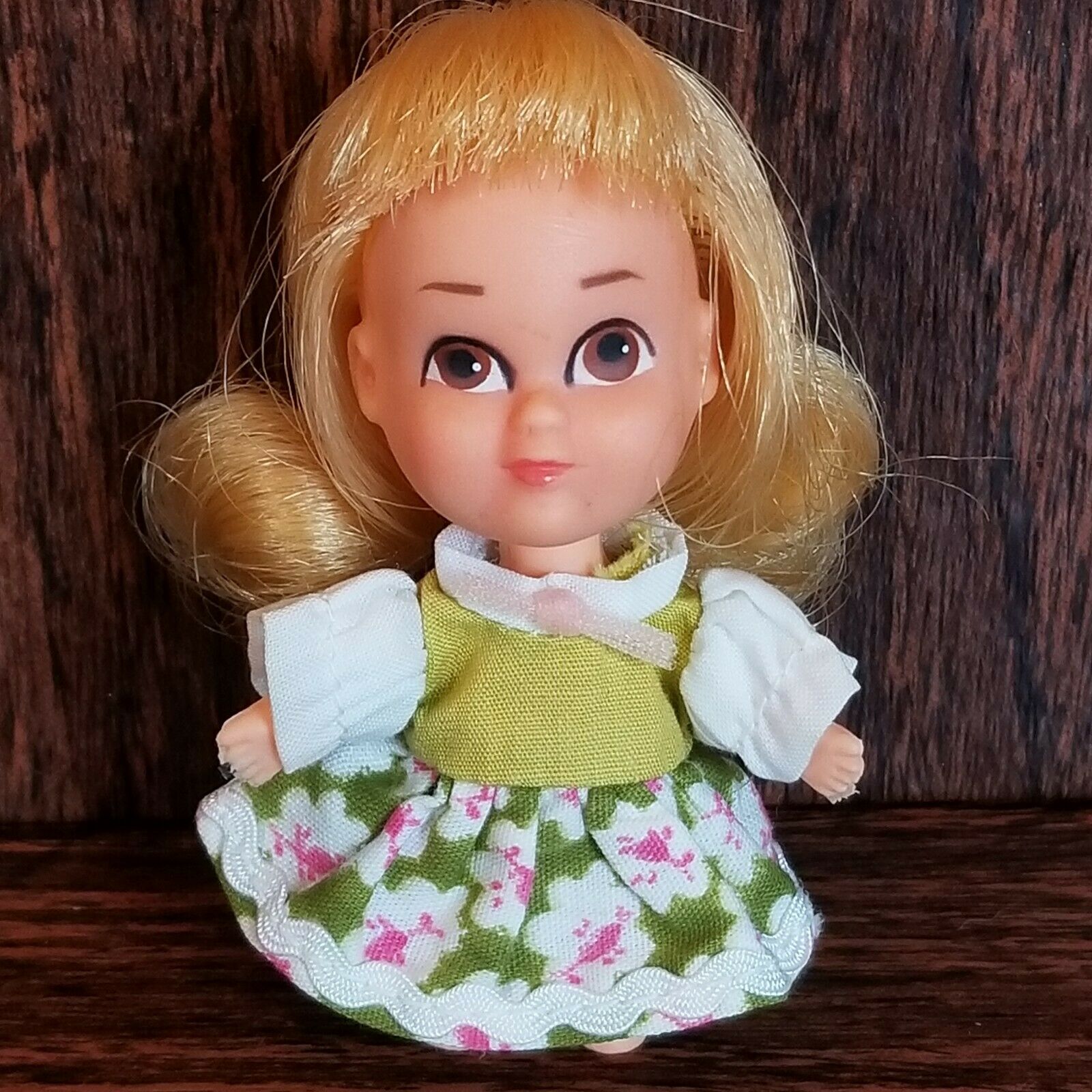 Vintage Hasbro Storykins Doll Goldilocks 1967 Kiddle Clone Blonde Brown Eyes