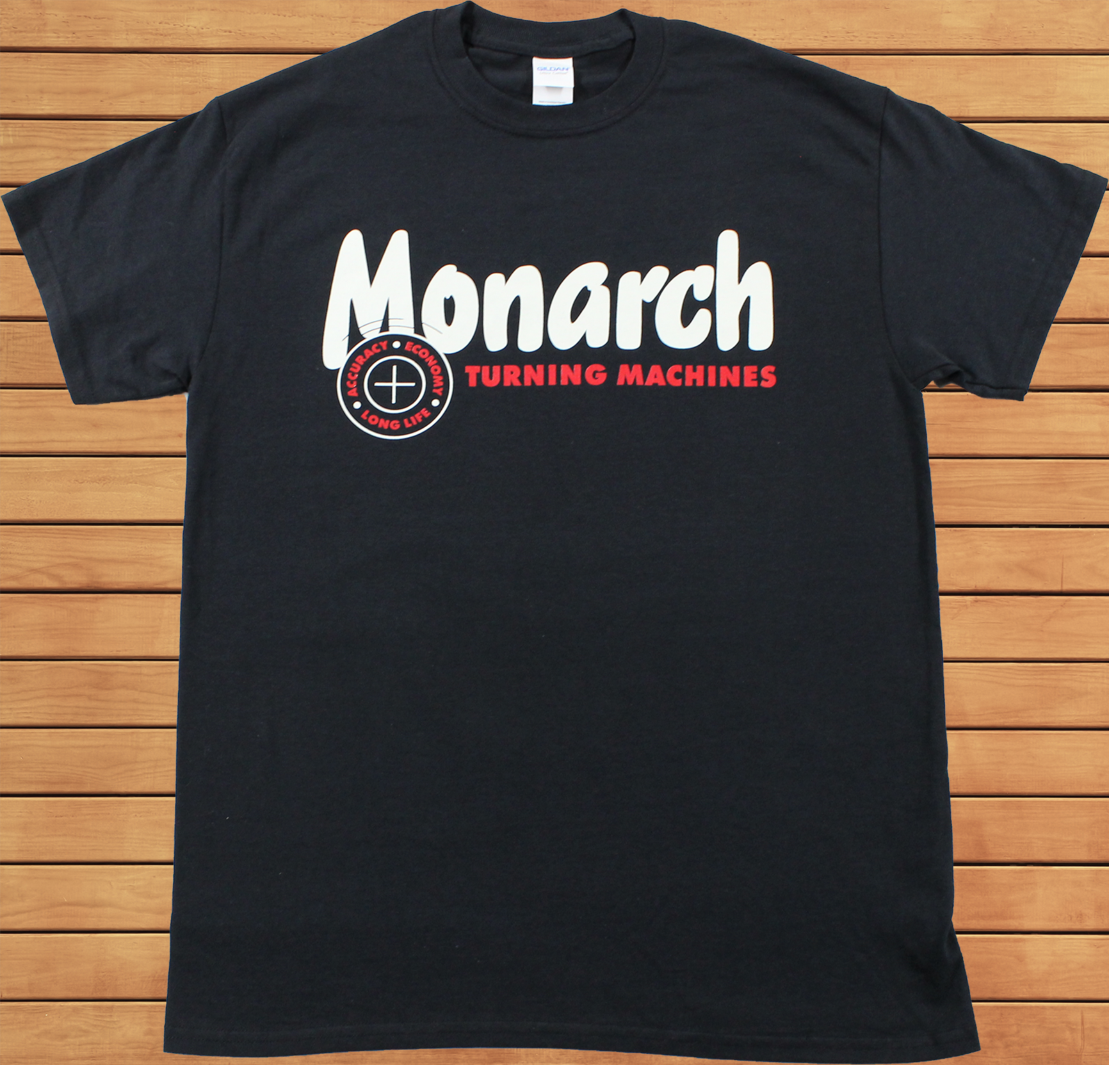 Monarch Lathe T-Shirt (Rare Vintage Machine tool logo) Gildan Black